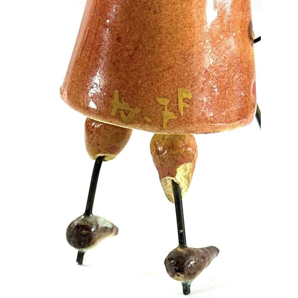 Mid-Century Glazed Terracotta Robin Hood Figurine 9” Folk Art Modernist READ - Picture 7 of 9